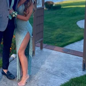 Sage Green/light teal homecoming dress